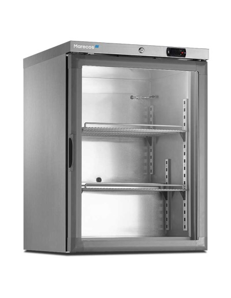 Mini armario congelación puerta de cristal inox