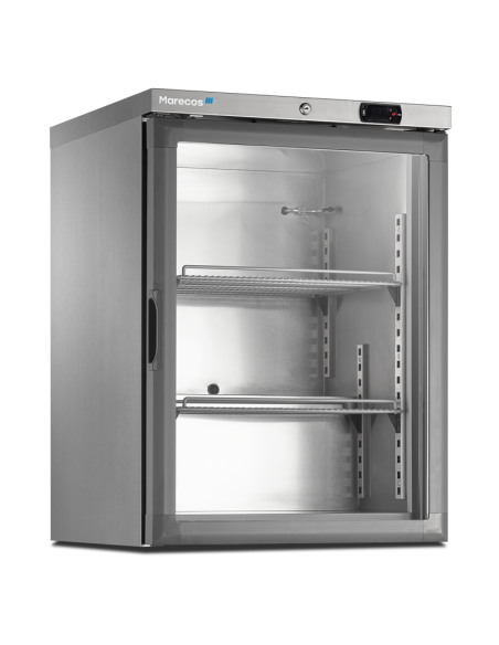 Mini armario congelación puerta de cristal inox