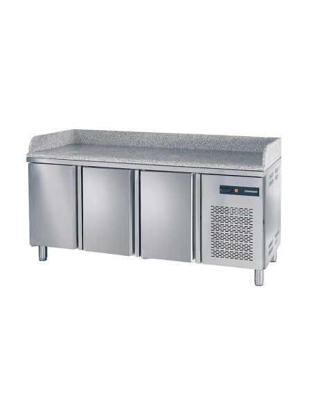 Mesa preparación pizza tres puertas 1800 mm