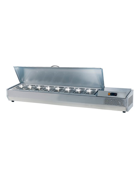 Mesa preparación pizza tres puertas 1800 mm