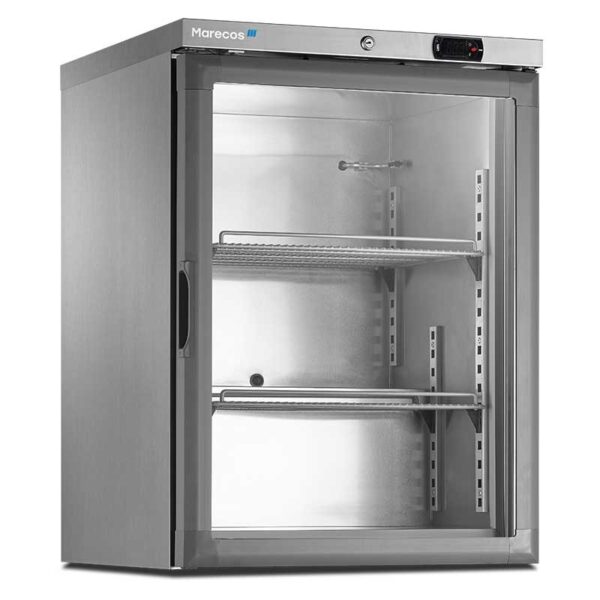 Mini armario congelación puerta de cristal inox