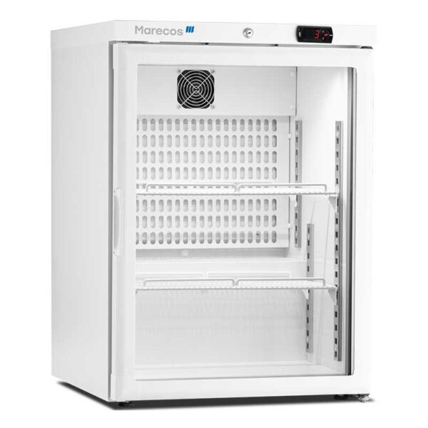 Mini armario de refrigeración puerta de cristal blanco